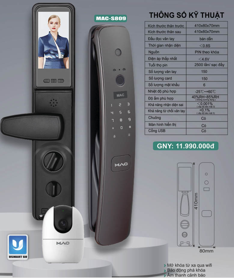 Khóa Điện Tử MAC-S809